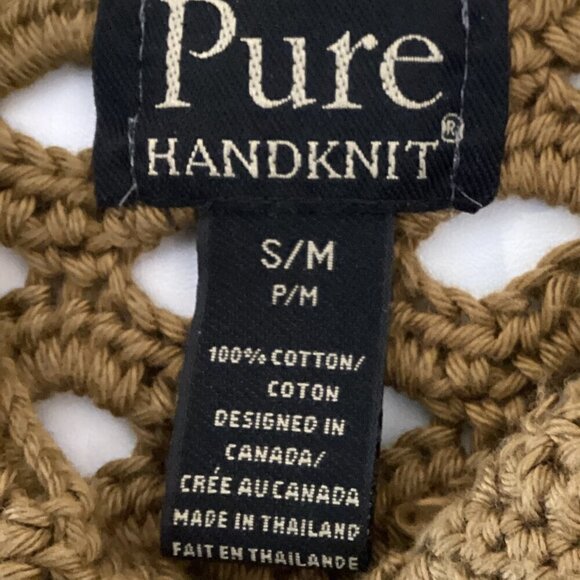 PURE Handknit Open Weave Cardigan Unique Gem Buttons 100% Cotton Sz S/M #283A - Picture 7 of 8